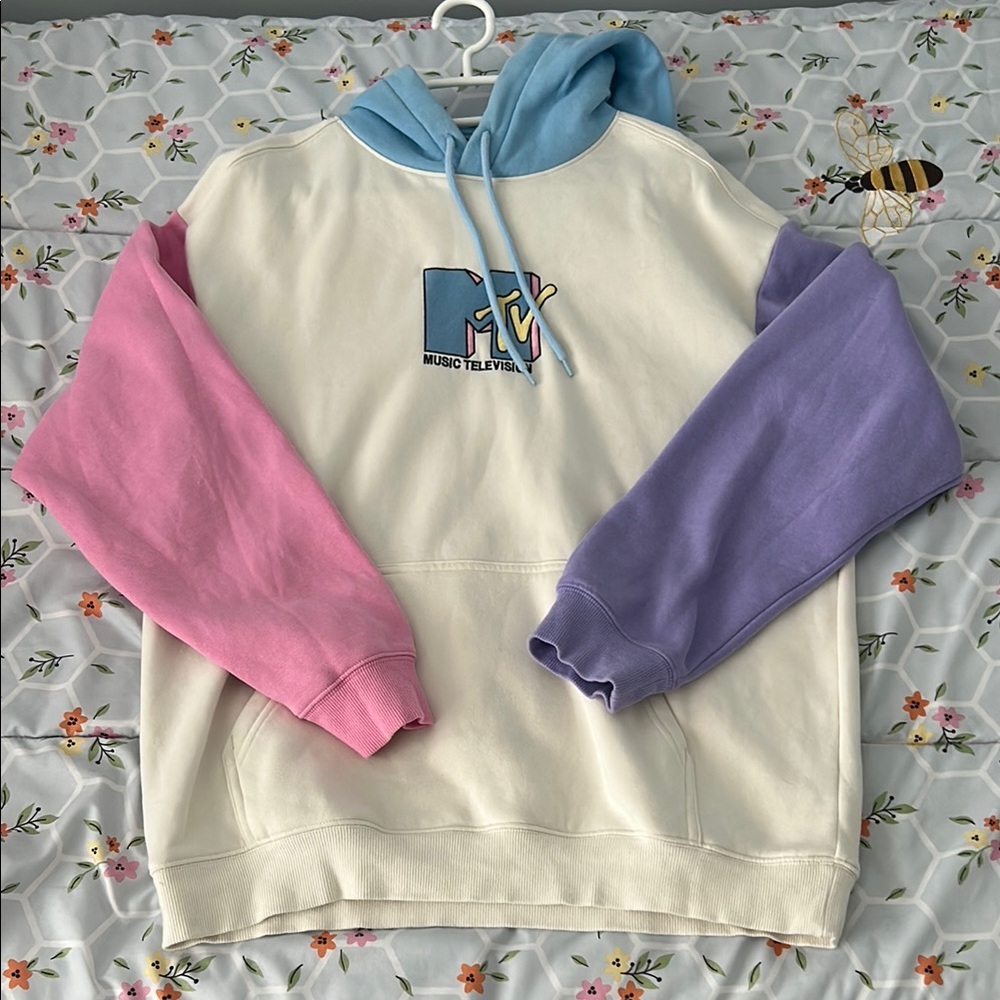 MTV Blue, Pink, Purple and Cream Hoodie by H&M